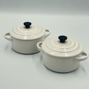Le Creuset White Mini 8oz Cocotte - Set of 2